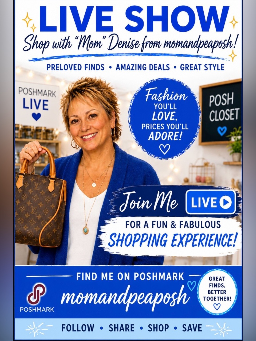 Mom and Pea LIVE SHOW Notification! - Steals & Deals! Curated Closet! NWT & EUC